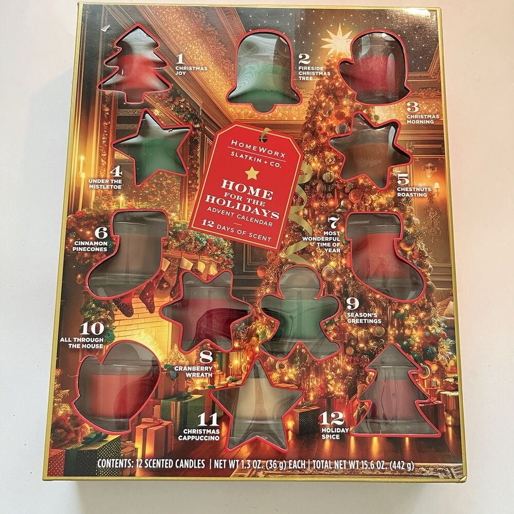 HomeWorx by Slatkin + Co. 12 Days of Scent Candle Advent Calendar NEW